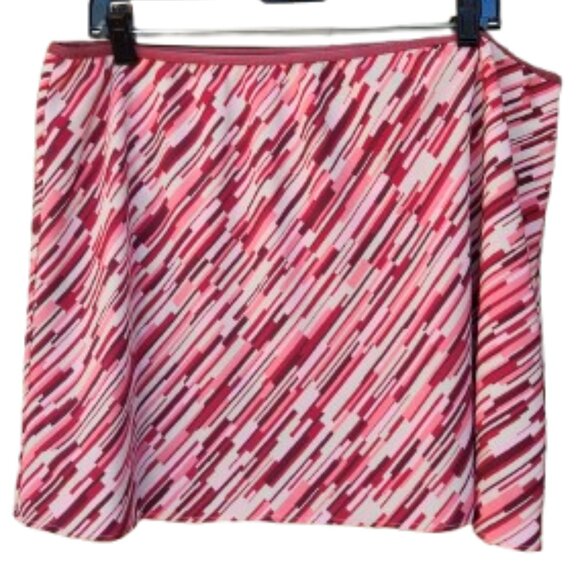 Old Navy Plus Mini Skirt Mixed Red Cream Short - Picture 1 of 7
